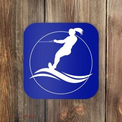 Eat Sleep Water Ski Waterski Waterskiing Skiing Waves Boat Great Gift Coaster