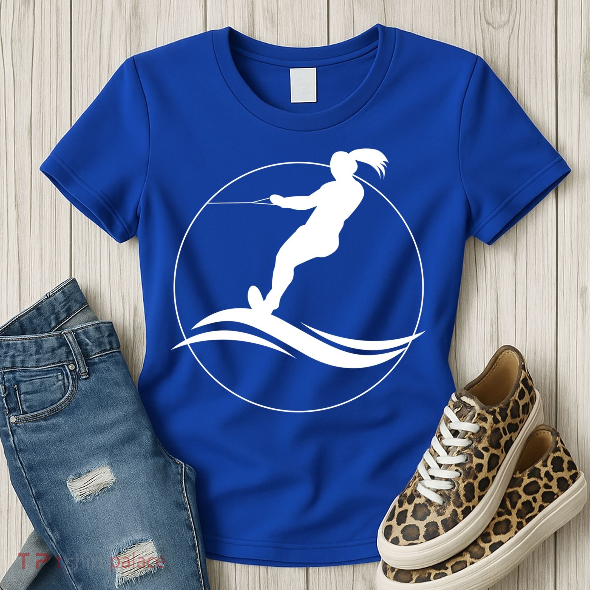 Eat Sleep Water Ski Waterski Waterskiing Skiing Waves Boat Great Gift Women's T-Shirt