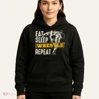 Eat Sleep Wrestle Repeat Funny Wrestling Gift Hoodie thumb 5