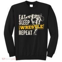 Eat Sleep Wrestle Repeat Funny Wrestling Gift Sweatshirt thumb 0