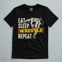 Eat Sleep Wrestle Repeat Funny Wrestling Gift T-Shirt thumb 5