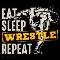 Eat Sleep Wrestle Repeat Funny Wrestling Gift Women's Hoodie thumb 2