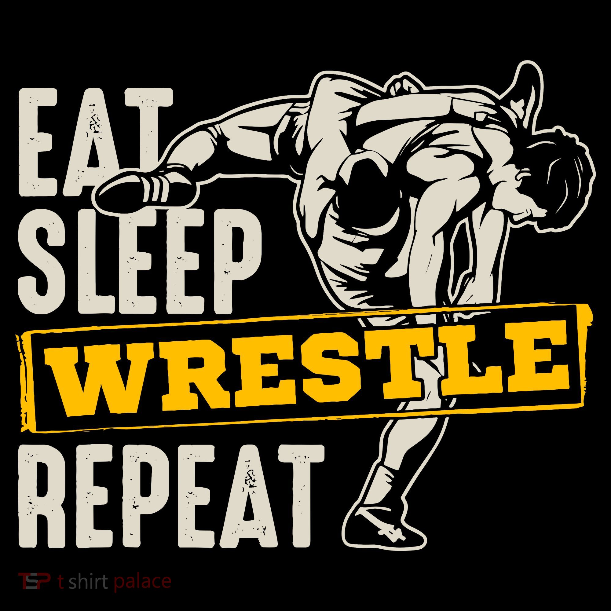 Eat Sleep Wrestle Repeat Funny Wrestling Gift Mousepad