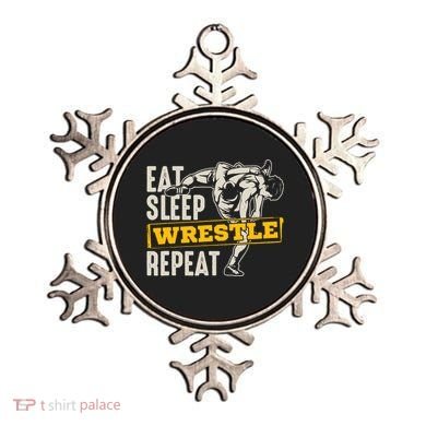 Eat Sleep Wrestle Repeat Funny Wrestling Gift Ornament