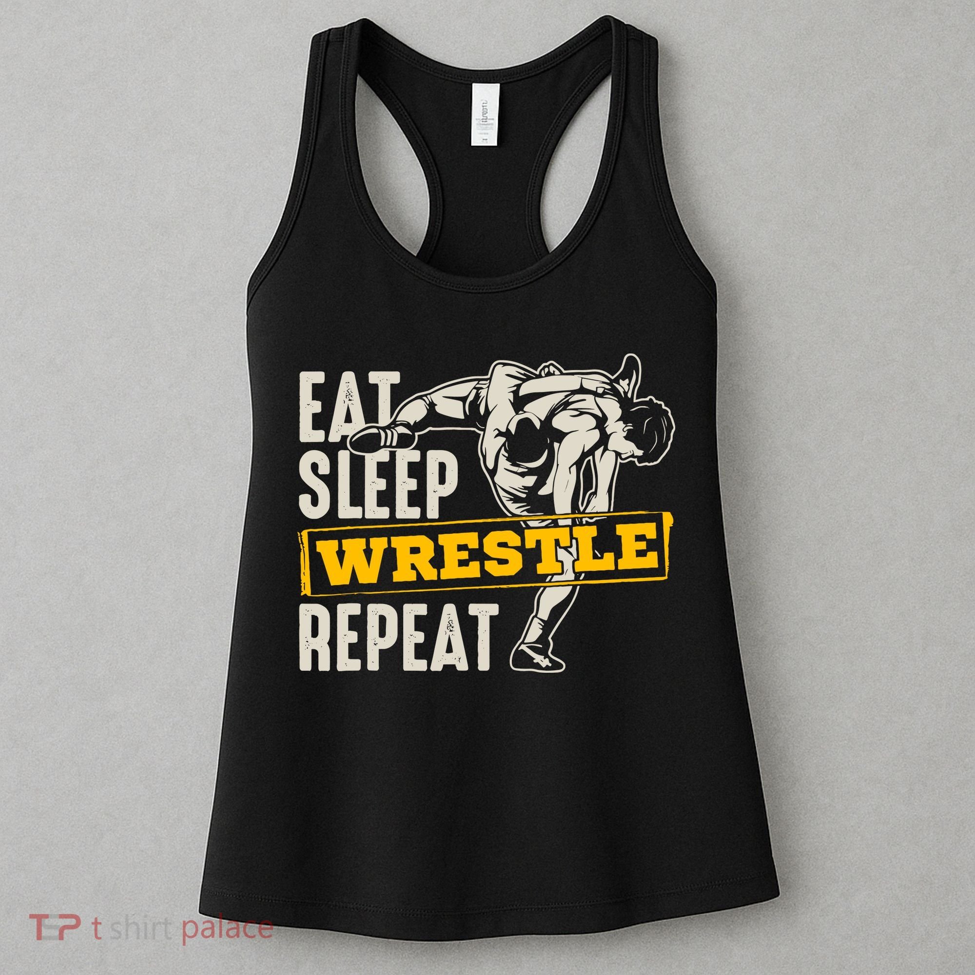 Eat Sleep Wrestle Repeat Funny Wrestling Gift Women's Tank Top