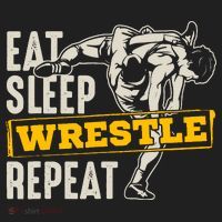 Eat Sleep Wrestle Repeat Funny Wrestling Gift Hat thumb 2