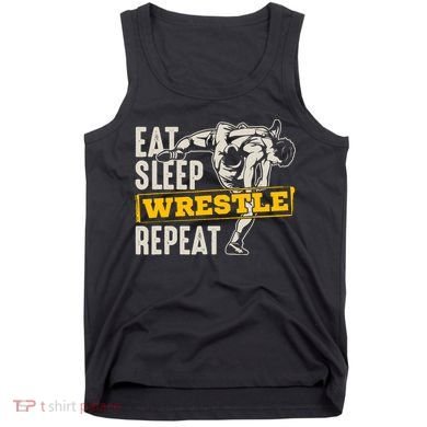 Eat Sleep Wrestle Repeat Funny Wrestling Gift Tank Top