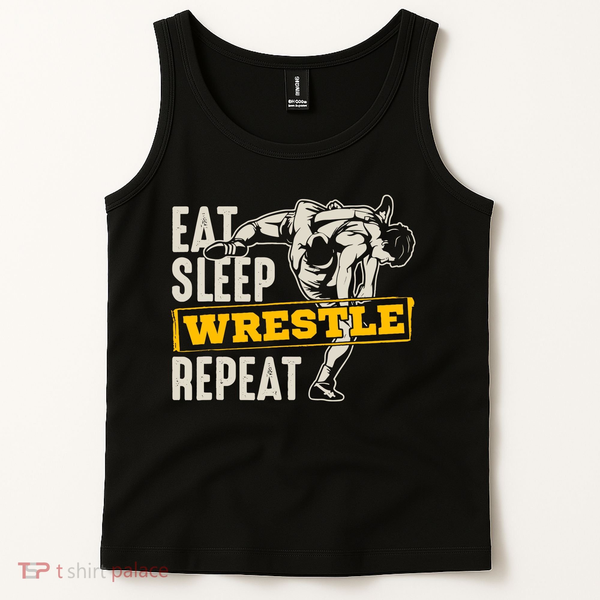 Eat Sleep Wrestle Repeat Funny Wrestling Gift Tank Top