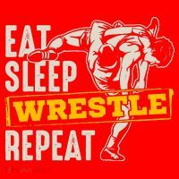 Eat Sleep Wrestle Repeat Funny Wrestling Gift Santa Hat thumb 1