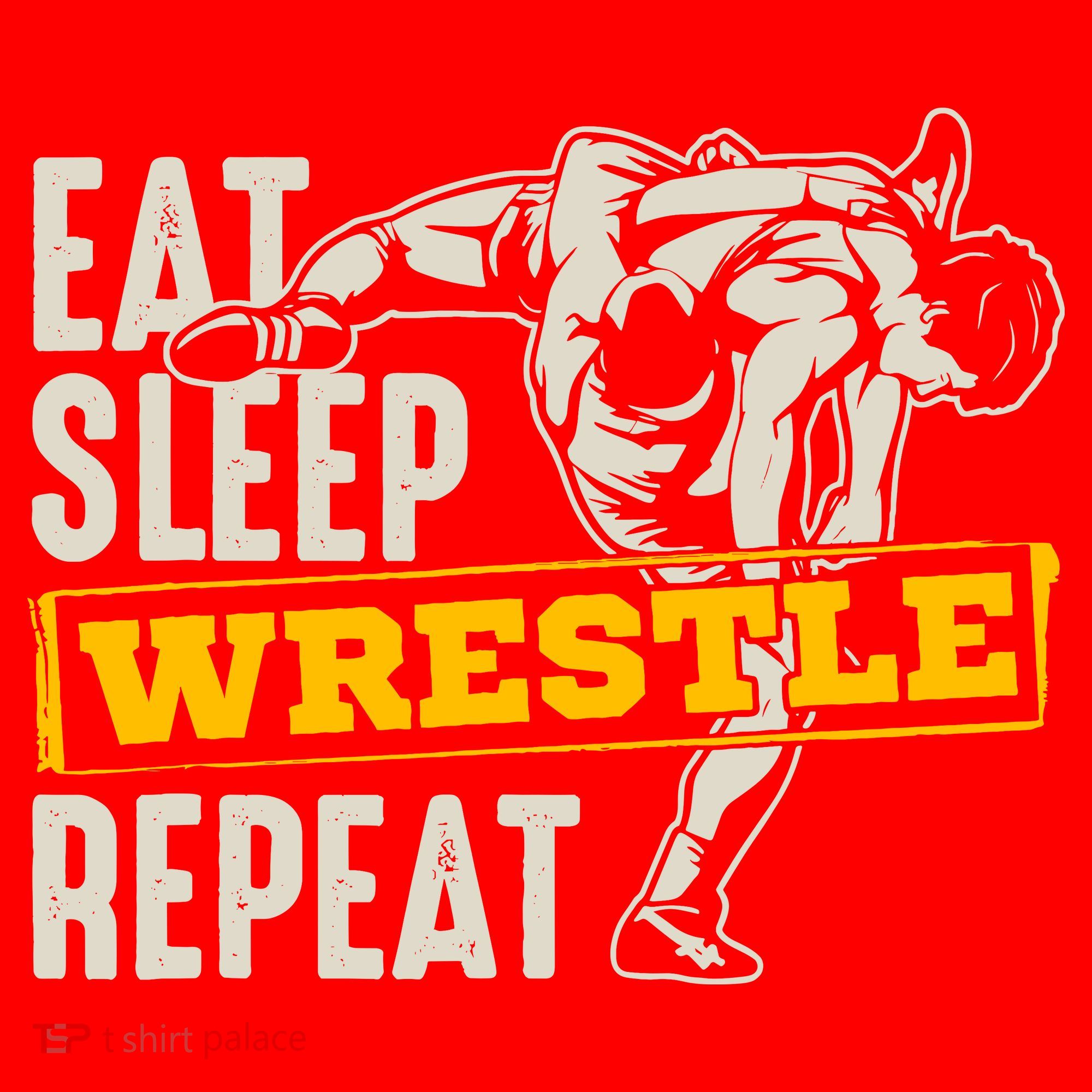 Eat Sleep Wrestle Repeat Funny Wrestling Gift Santa Hat