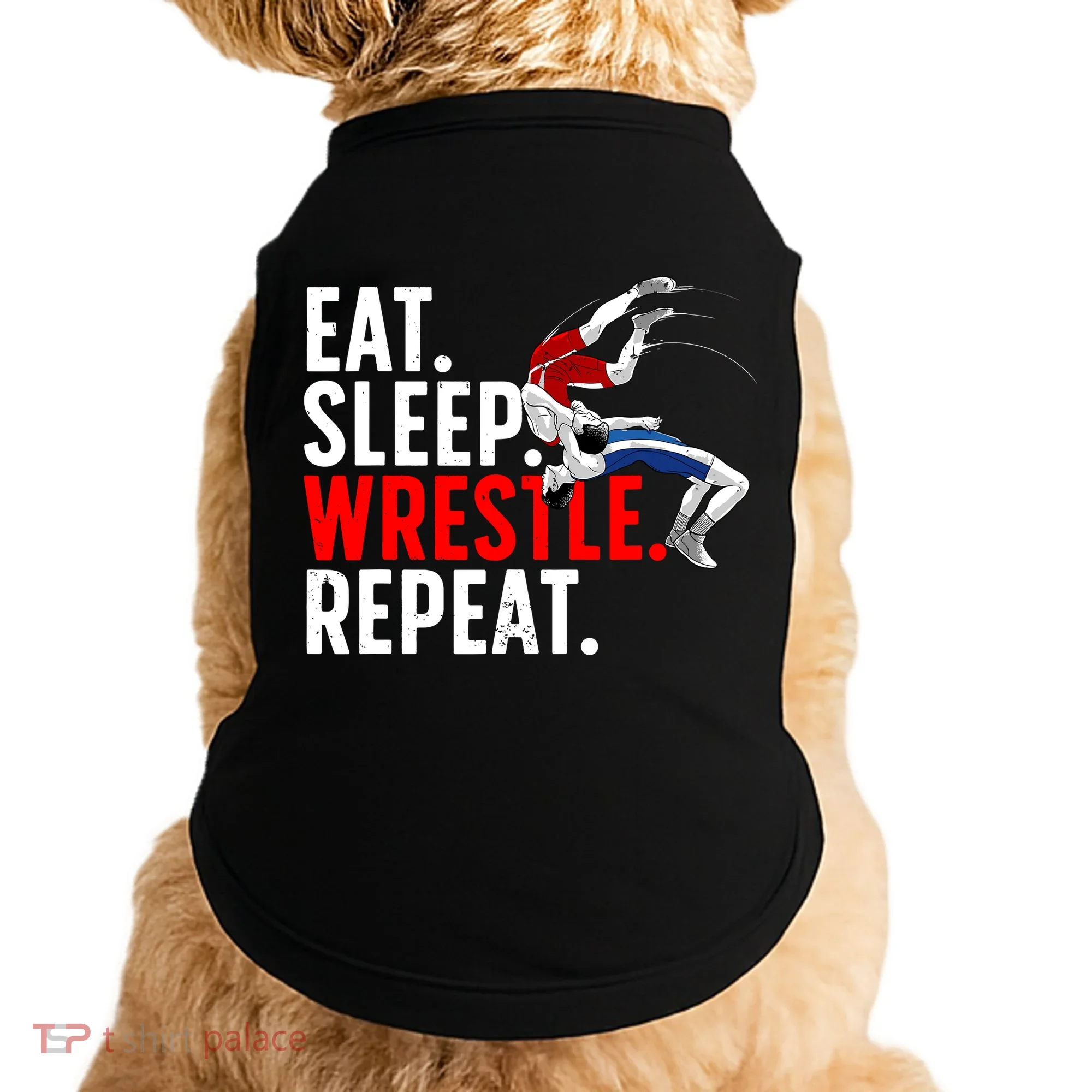 Eat Sleep Wrestle Repeat Doggie Tank