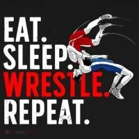 Eat Sleep Wrestle Repeat Doggie Tank thumb 4