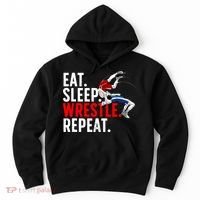 Eat Sleep Wrestle Repeat Hoodie thumb 0