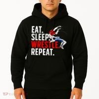 Eat Sleep Wrestle Repeat Hoodie thumb 2