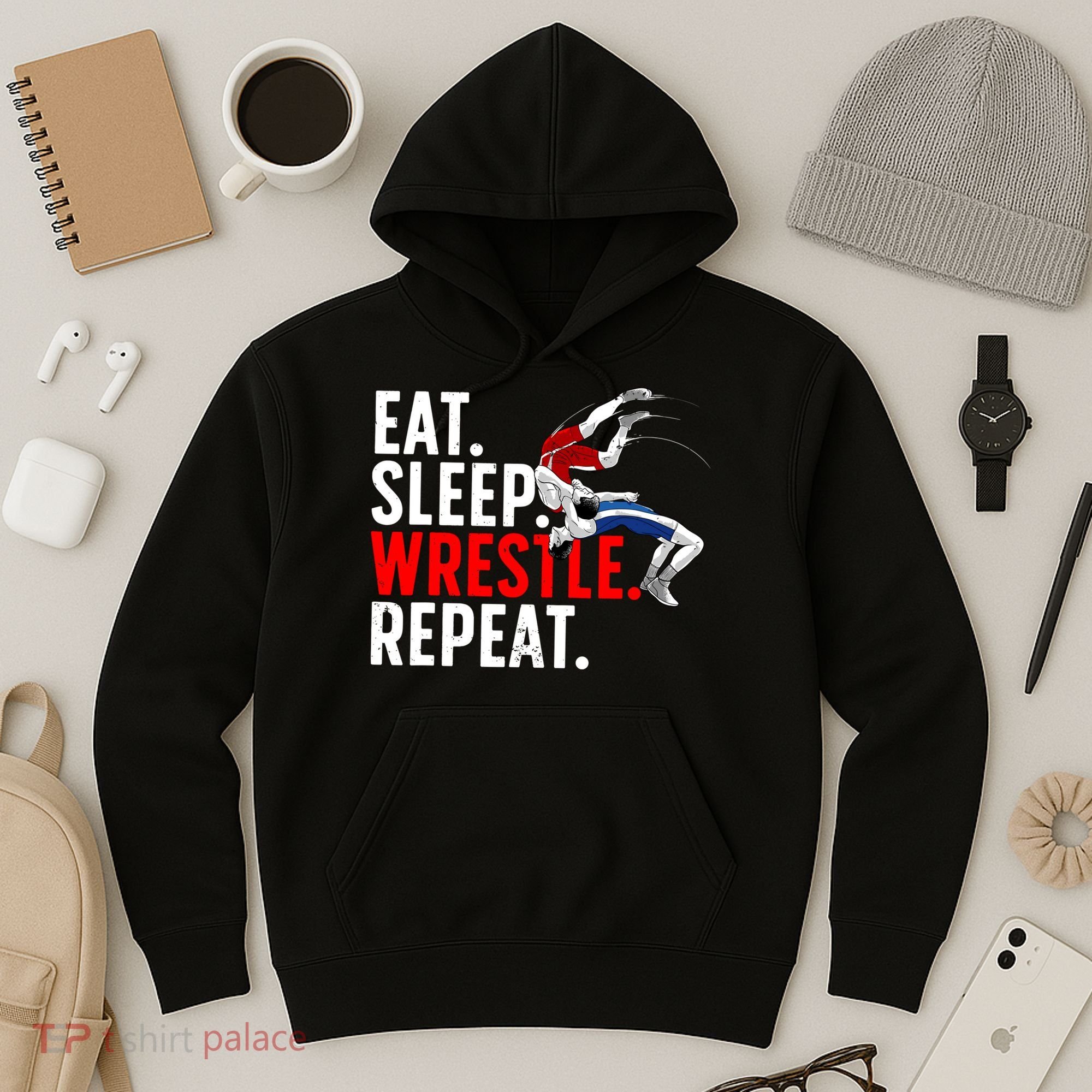 Eat Sleep Wrestle Repeat Hoodie