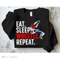 Eat Sleep Wrestle Repeat Sweatshirt thumb 2