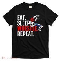Eat Sleep Wrestle Repeat T-Shirt thumb 0