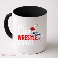 Eat Sleep Wrestle Repeat Coffee Mug thumb 0