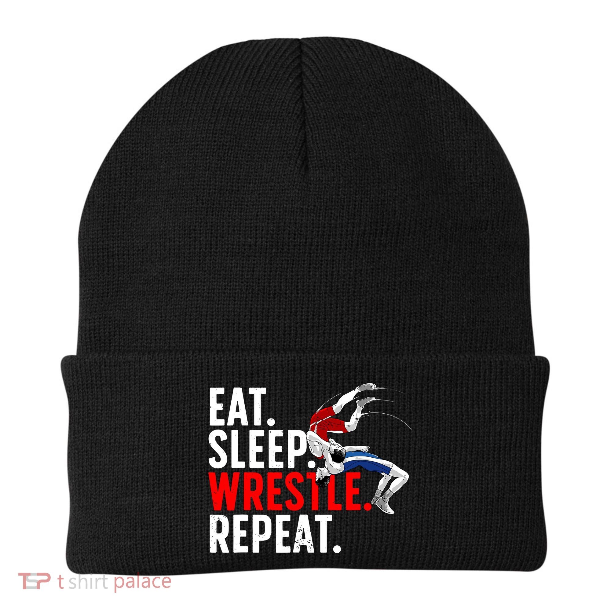 Eat Sleep Wrestle Repeat Beanie