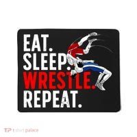 Eat Sleep Wrestle Repeat Mousepad thumb 0