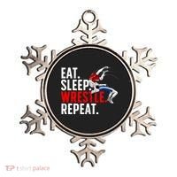 Eat Sleep Wrestle Repeat Ornament thumb 0