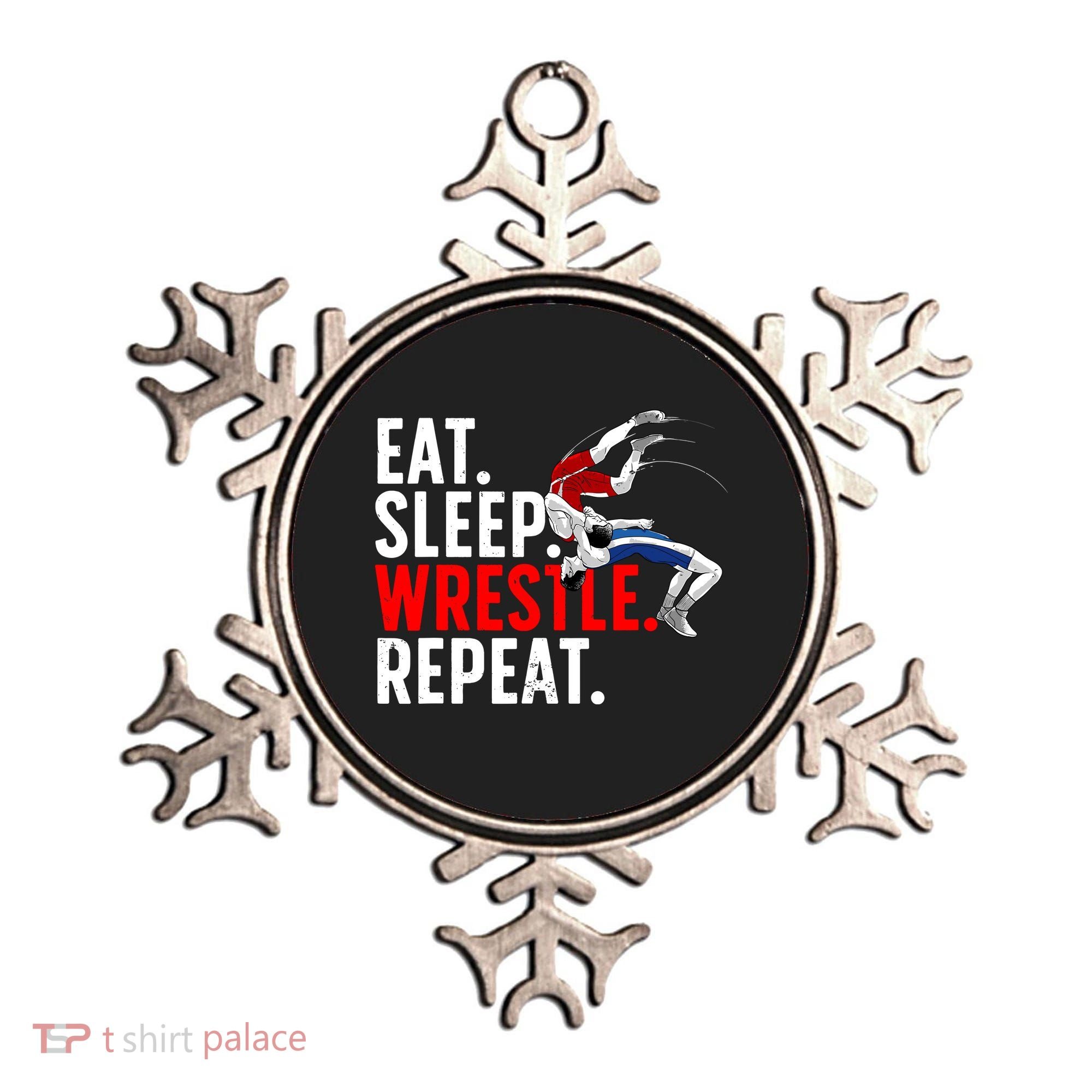 Eat Sleep Wrestle Repeat Ornament