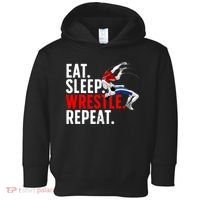 Eat Sleep Wrestle Repeat Toddler Hoodie thumb 0