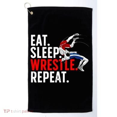 Eat Sleep Wrestle Repeat Golf Towel