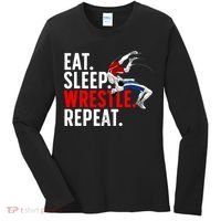 Eat Sleep Wrestle Repeat Women's Long Sleeve Shirt thumb 0