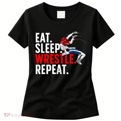 Eat Sleep Wrestle Repeat Women's T-Shirt