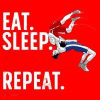 Eat Sleep Wrestle Repeat Santa Hat thumb 1