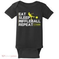 Eat Sleep Wiffleball Repeat Baby Bodysuit thumb 0