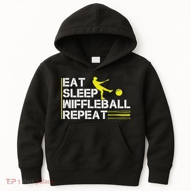 Eat Sleep Wiffleball Repeat Kids Hoodie