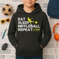 Eat Sleep Wiffleball Repeat Kids Hoodie thumb 2