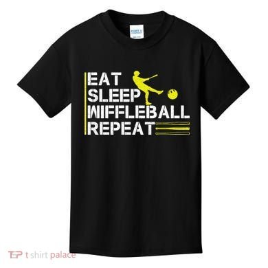 Eat Sleep Wiffleball Repeat Kids T-Shirt