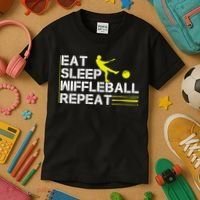 Eat Sleep Wiffleball Repeat Kids T-Shirt thumb 3