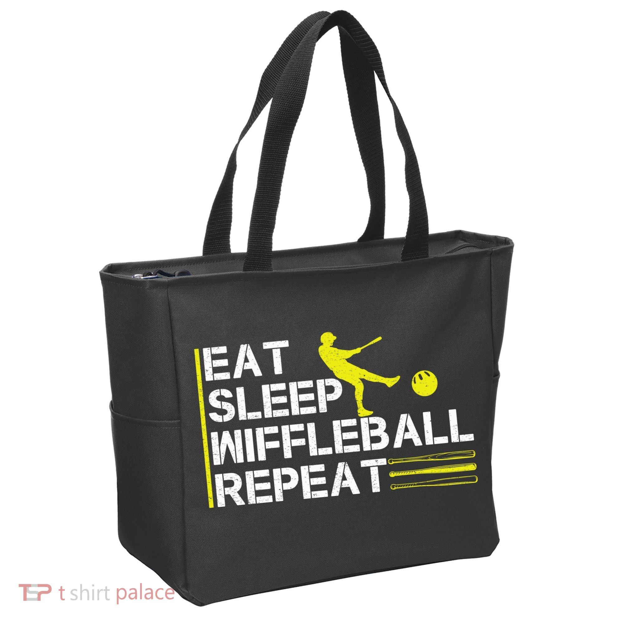 Eat Sleep Wiffleball Repeat Tote Bag