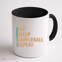 Eat Sleep Wiffleball Repeat Funny Coffee Mug thumb 1