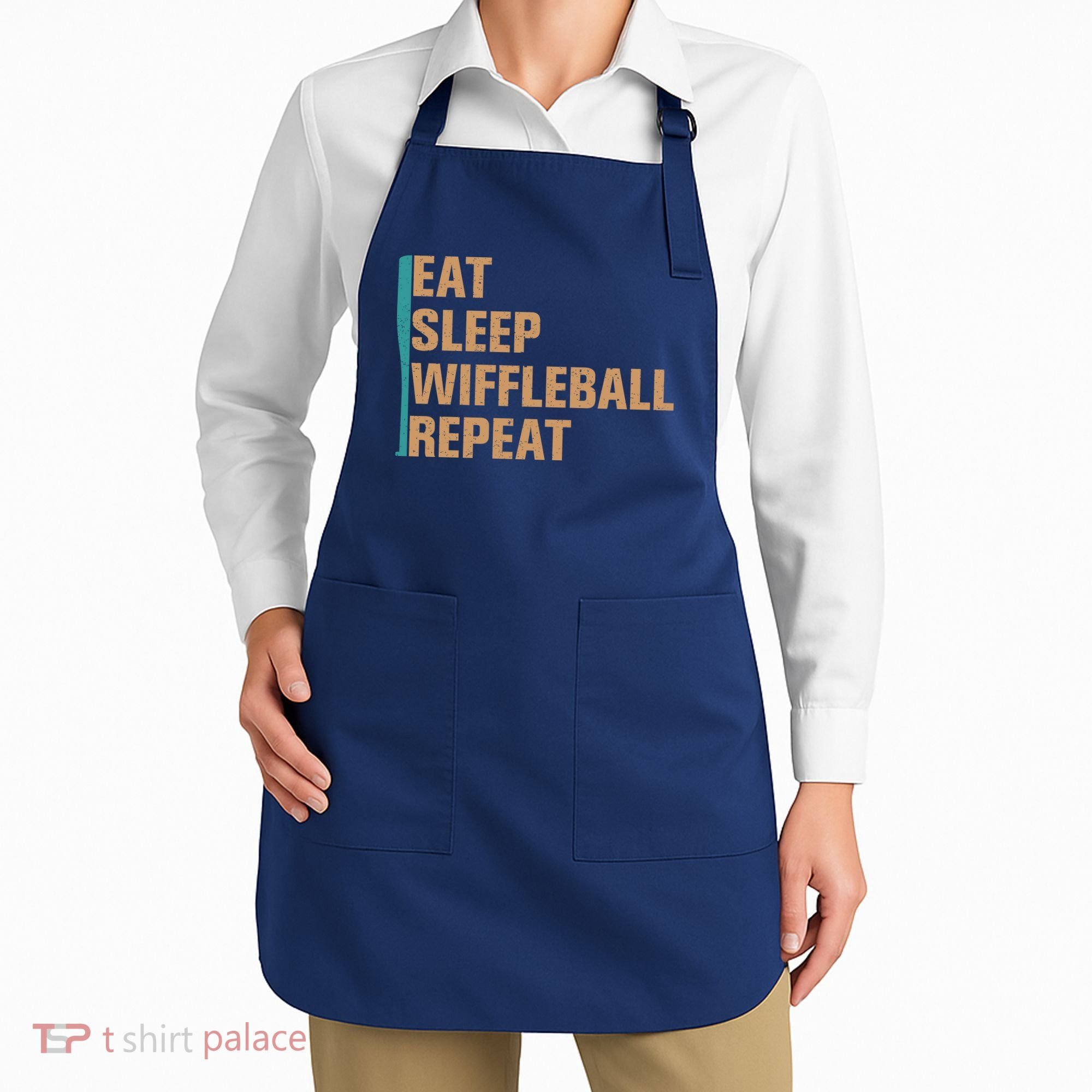 Eat Sleep Wiffleball Repeat Funny Apron