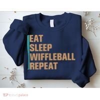 Eat Sleep Wiffleball Repeat Funny Sweatshirt thumb 2