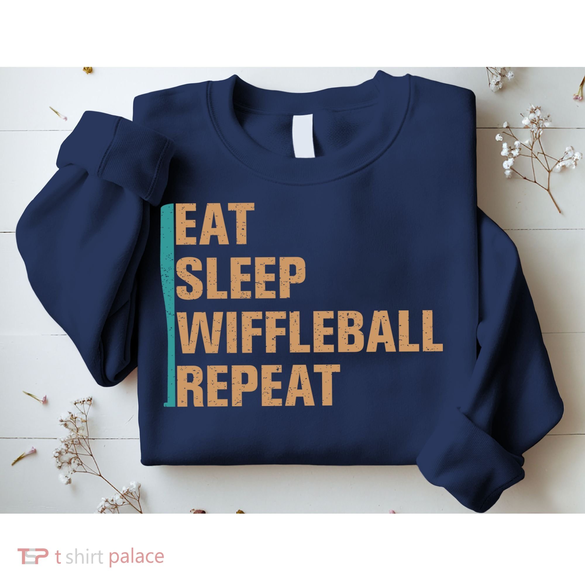 Eat Sleep Wiffleball Repeat Funny Sweatshirt