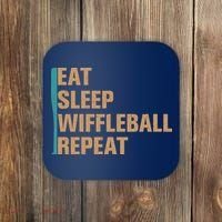 Eat Sleep Wiffleball Repeat Funny Coaster thumb 0