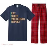 Eat Sleep Wiffleball Repeat Funny Pajama Set thumb 0