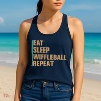 Eat Sleep Wiffleball Repeat Funny Women's Tank Top thumb 2