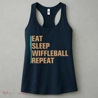 Eat Sleep Wiffleball Repeat Funny Women's Tank Top thumb 3