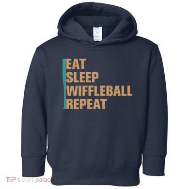 Eat Sleep Wiffleball Repeat Funny Toddler Hoodie