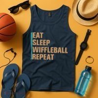 Eat Sleep Wiffleball Repeat Funny Tank Top thumb 4