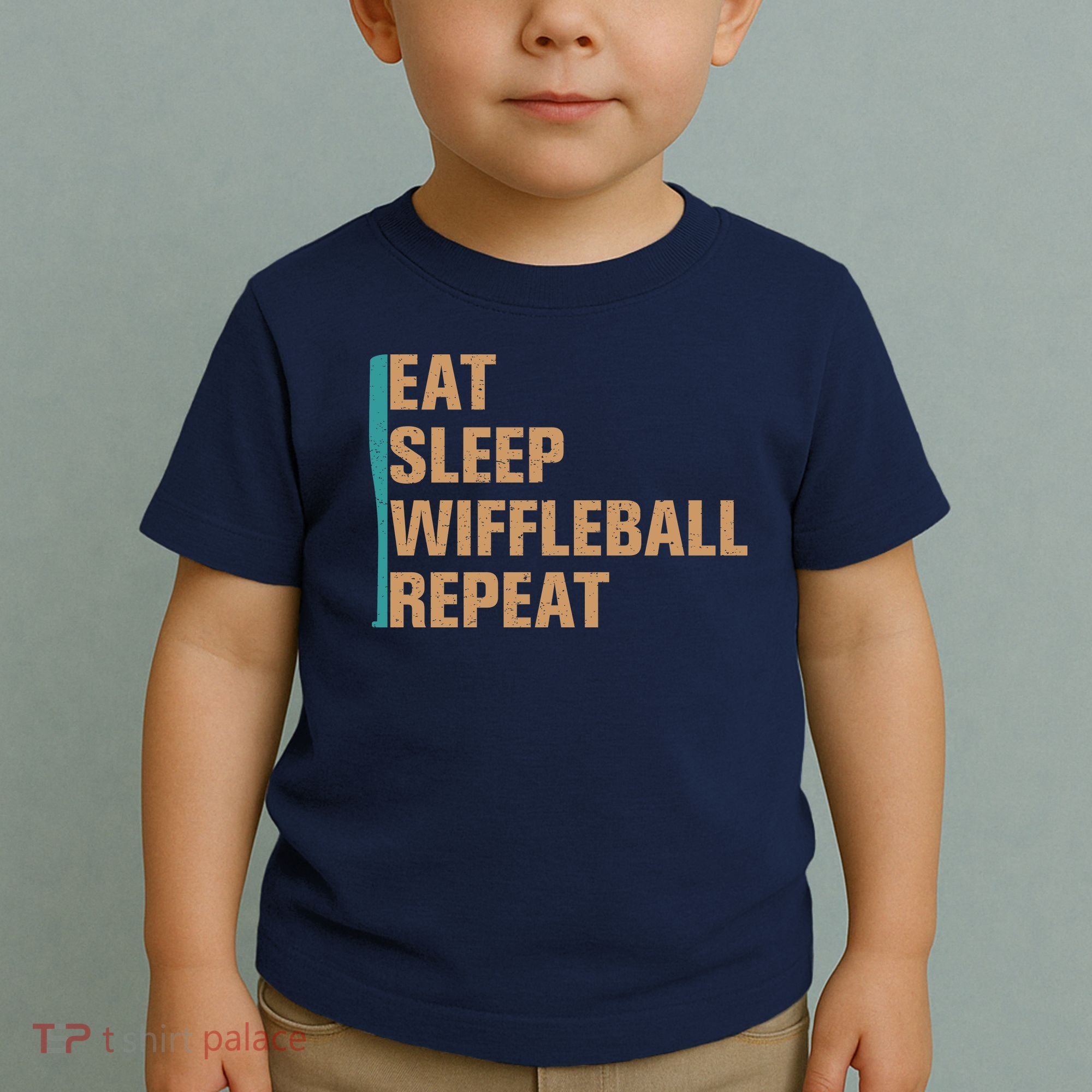 Eat Sleep Wiffleball Repeat Funny Toddler T-Shirt