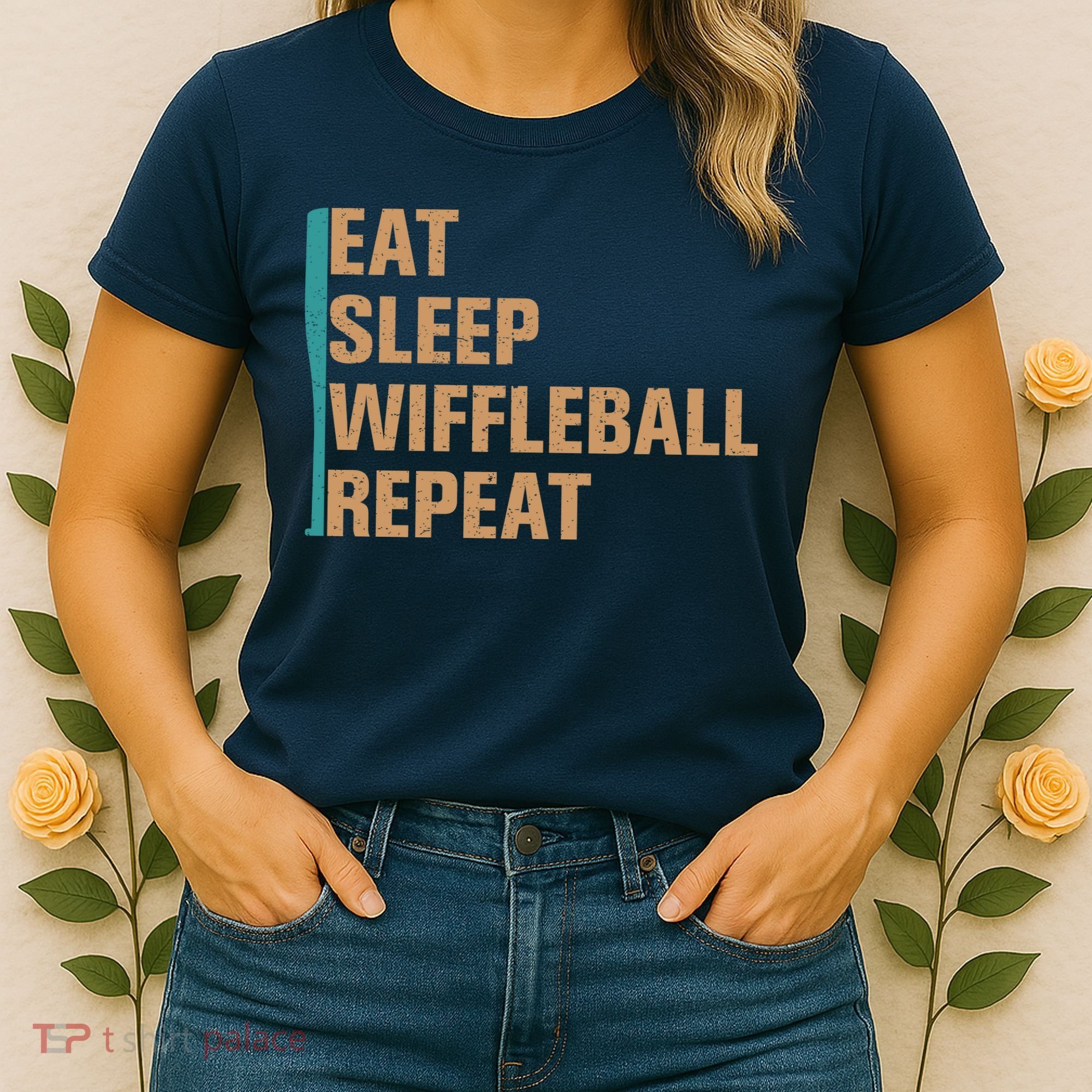 Eat Sleep Wiffleball Repeat Funny Women's T-Shirt