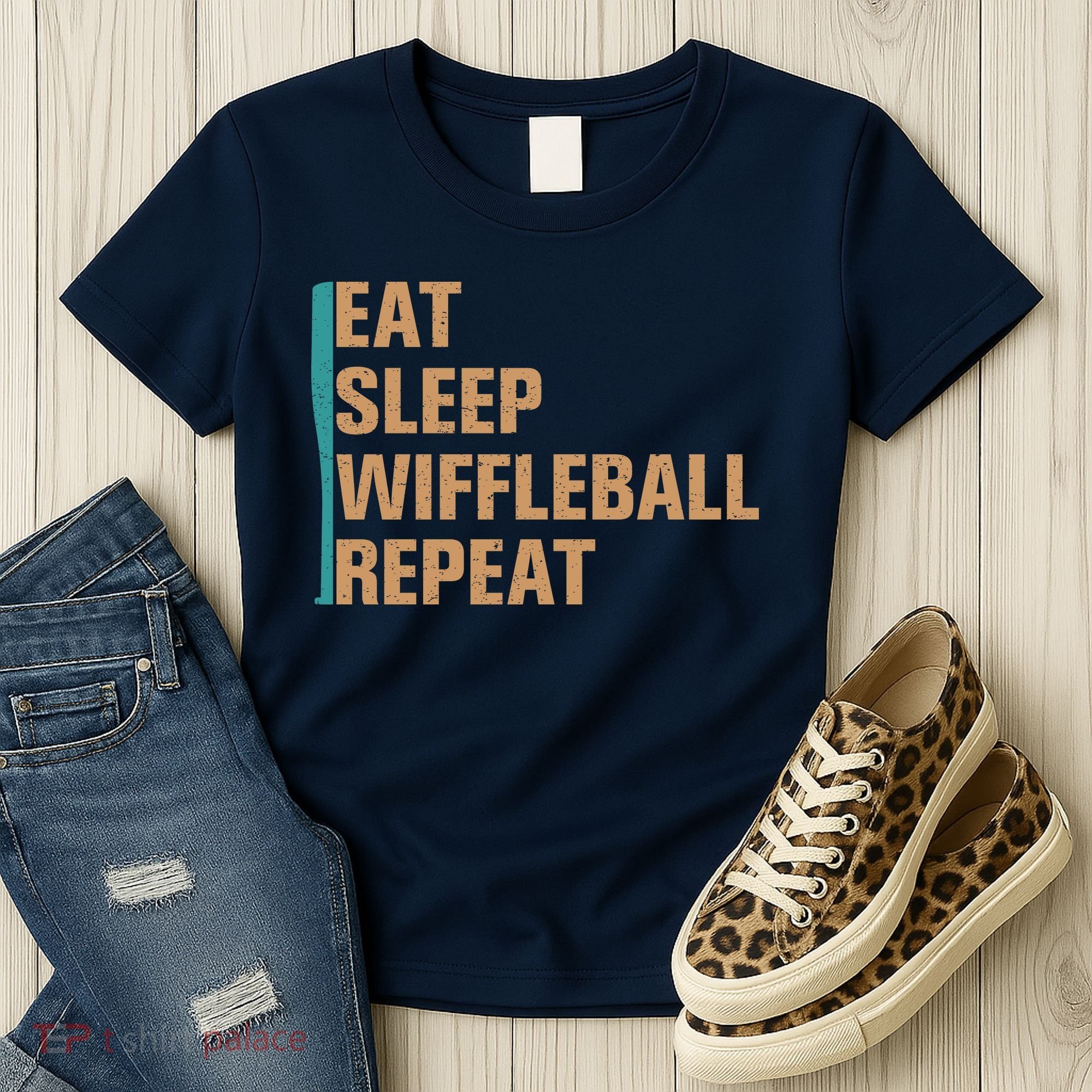 Eat Sleep Wiffleball Repeat Funny Women's T-Shirt